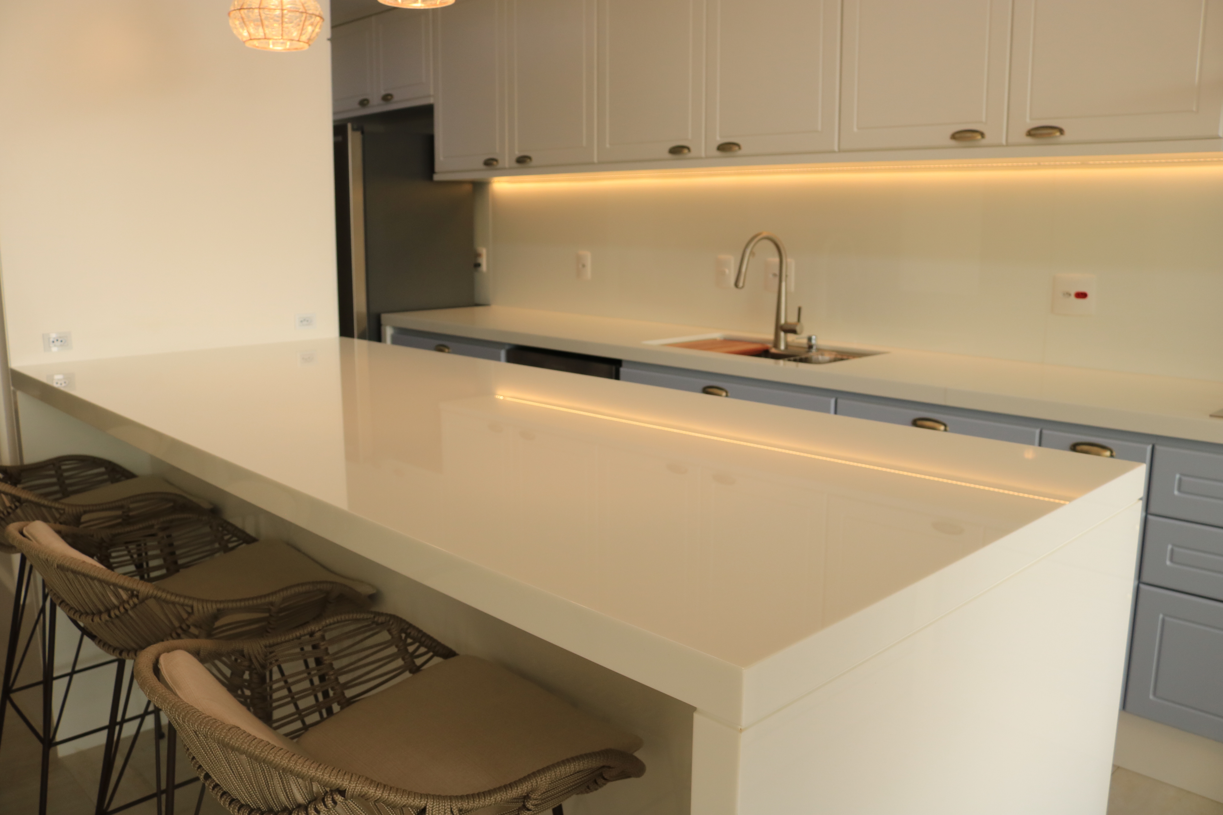 bancada cozinha americana nanoglass